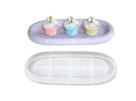 Molde silicona bandeja ovalada grande rugosa 